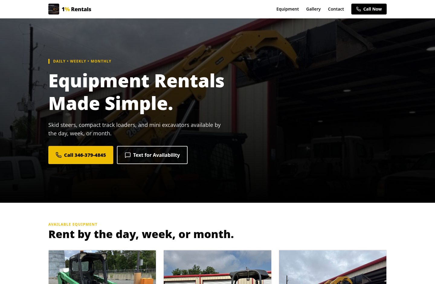 1% Rentals website homepage built by JSH Marketing